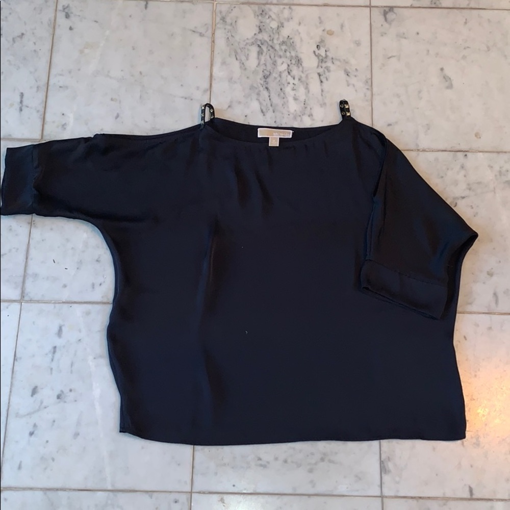 Michael Kors open shoulder satin top, size M